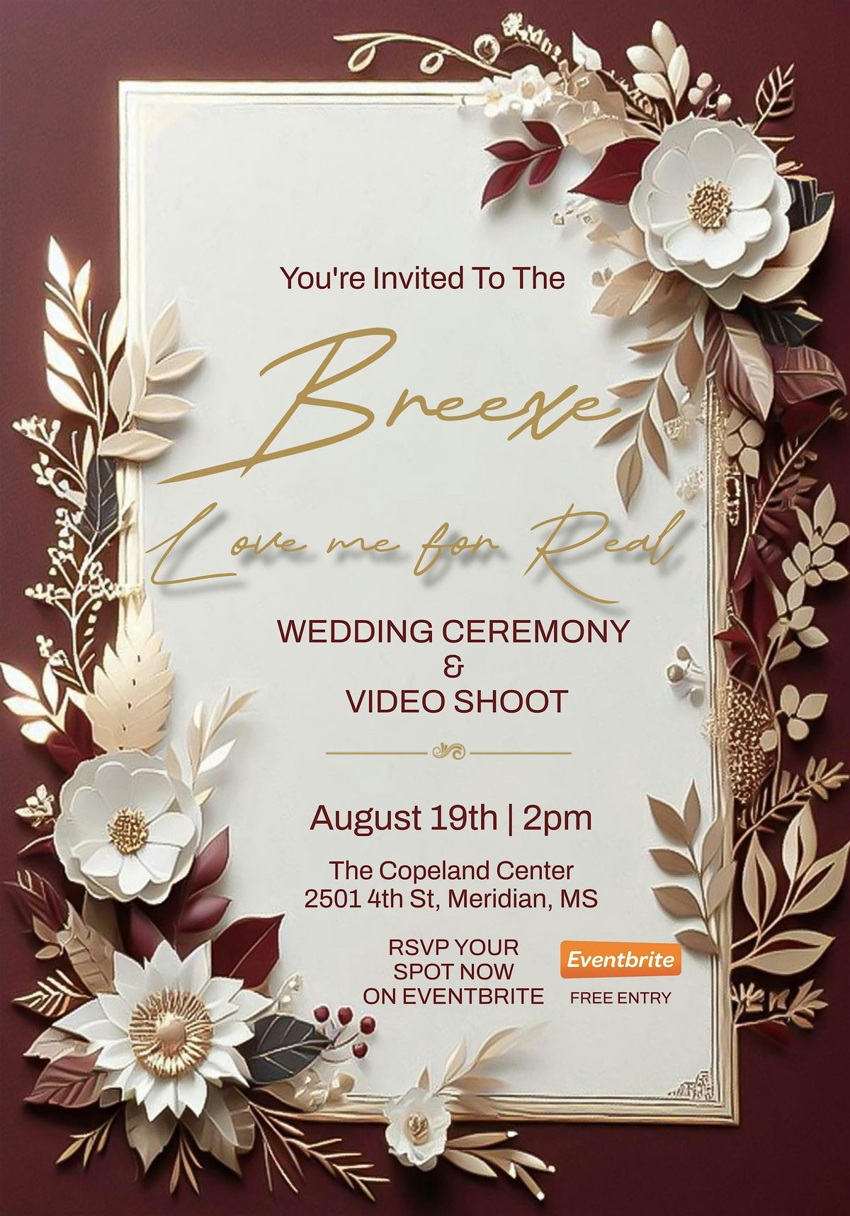 The “Love Me For Real” Video Shoot, 19 August | Event in Meridian | AllEvents