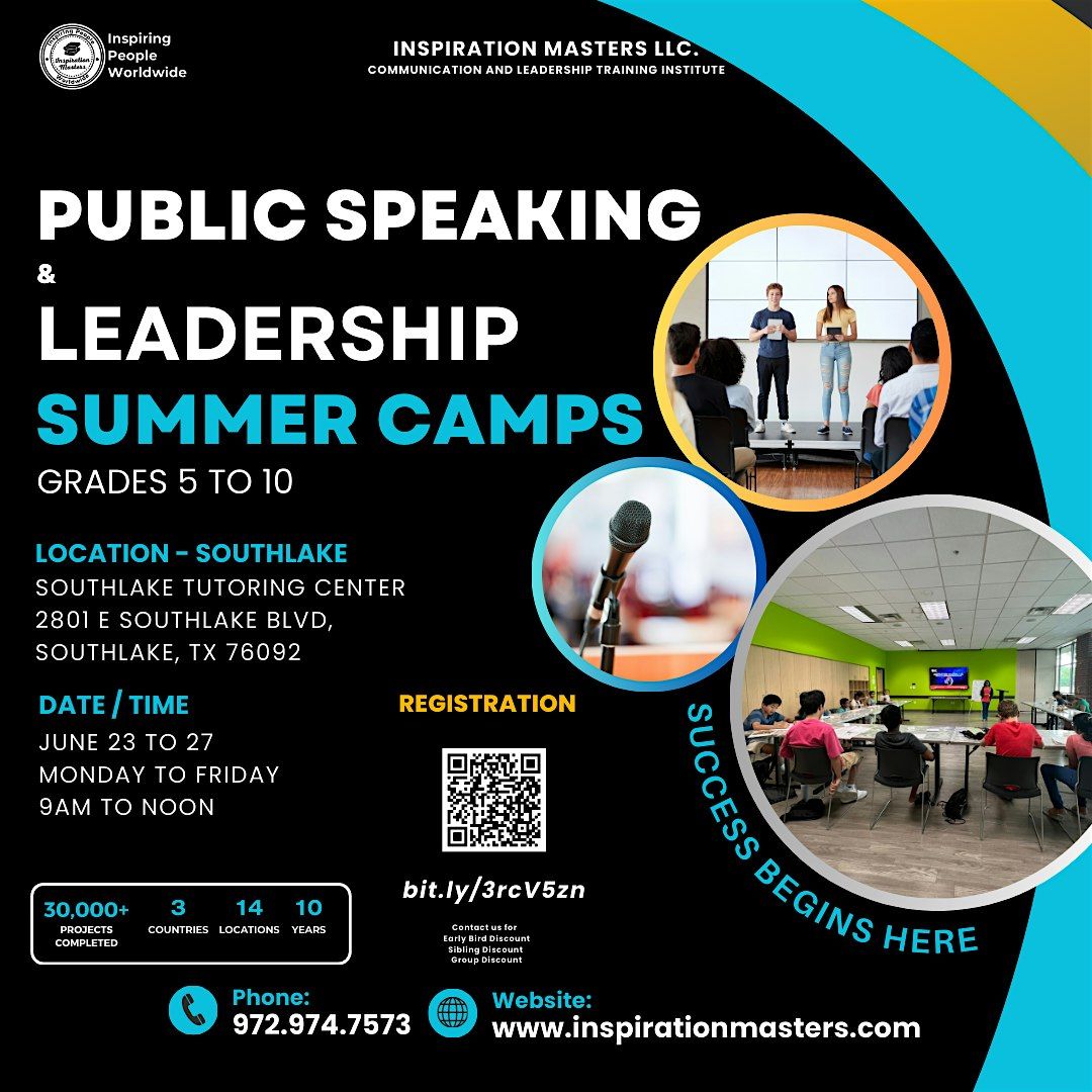 Public Speaking and Leadership Summer Camps in Southlake, 23 June | Event in Southlake | AllEvents