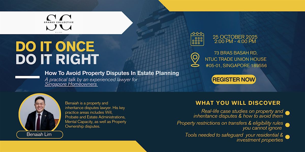 Do It Once, Do It Right, 25 October | Event in Singapore | AllEvents