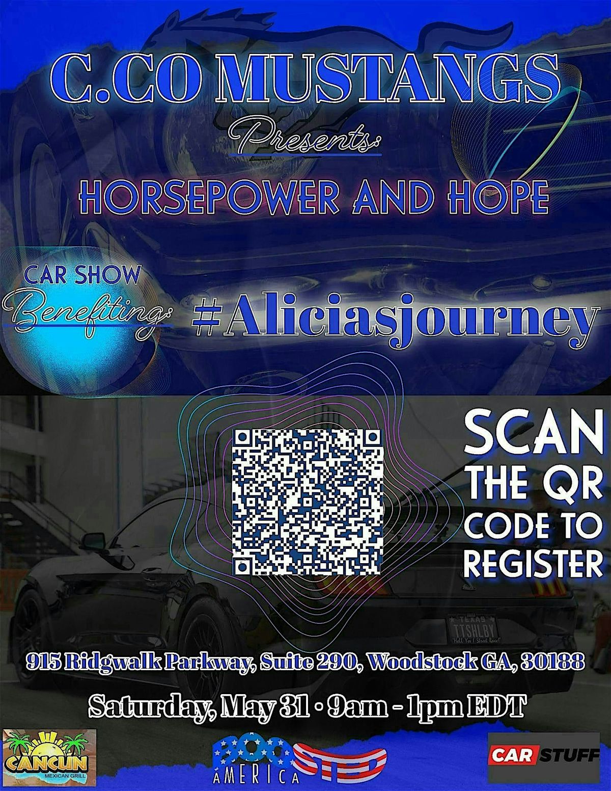 C.Co Mustangs Presents: Horsepower and Hope- benefiting #Aliciasjourney, 31 May | Event in Woodstock | AllEvents