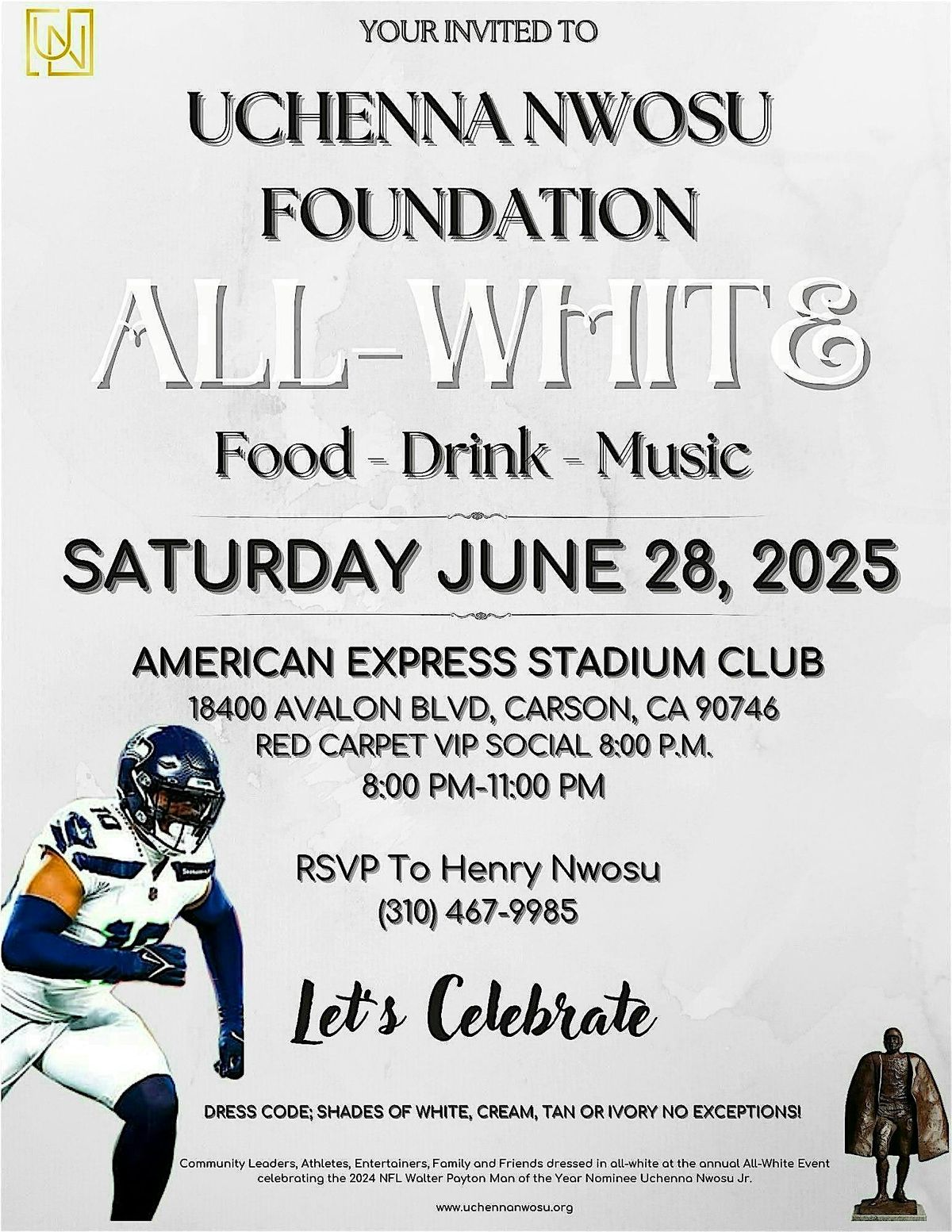 Uchenna Nwosu Foundation All-White Event, 28 June | Event in Carson | AllEvents
