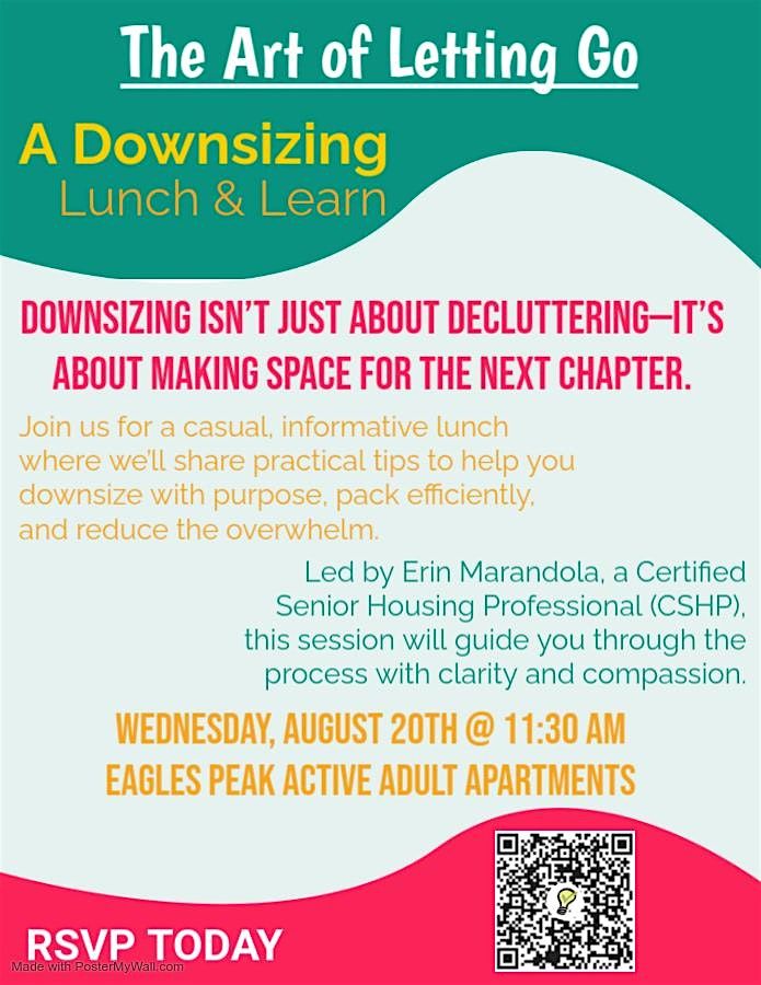 The Art of Letting Go: A Downsizing Lunch & Learn, 20 August | Event in Windsor | AllEvents