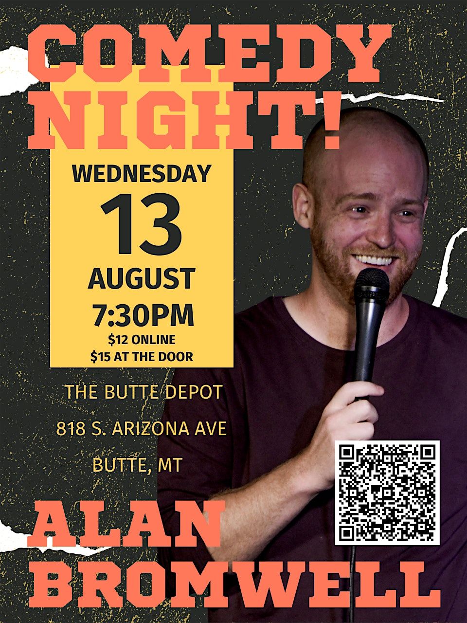 Comedy Night at The Butte Depot ft. Alan Bromwell!, 13 August | Event in Butte | AllEvents