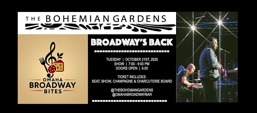 Omaha Broadway Bites at The Bohemain Gardens!, 21 October | Event in Omaha | AllEvents