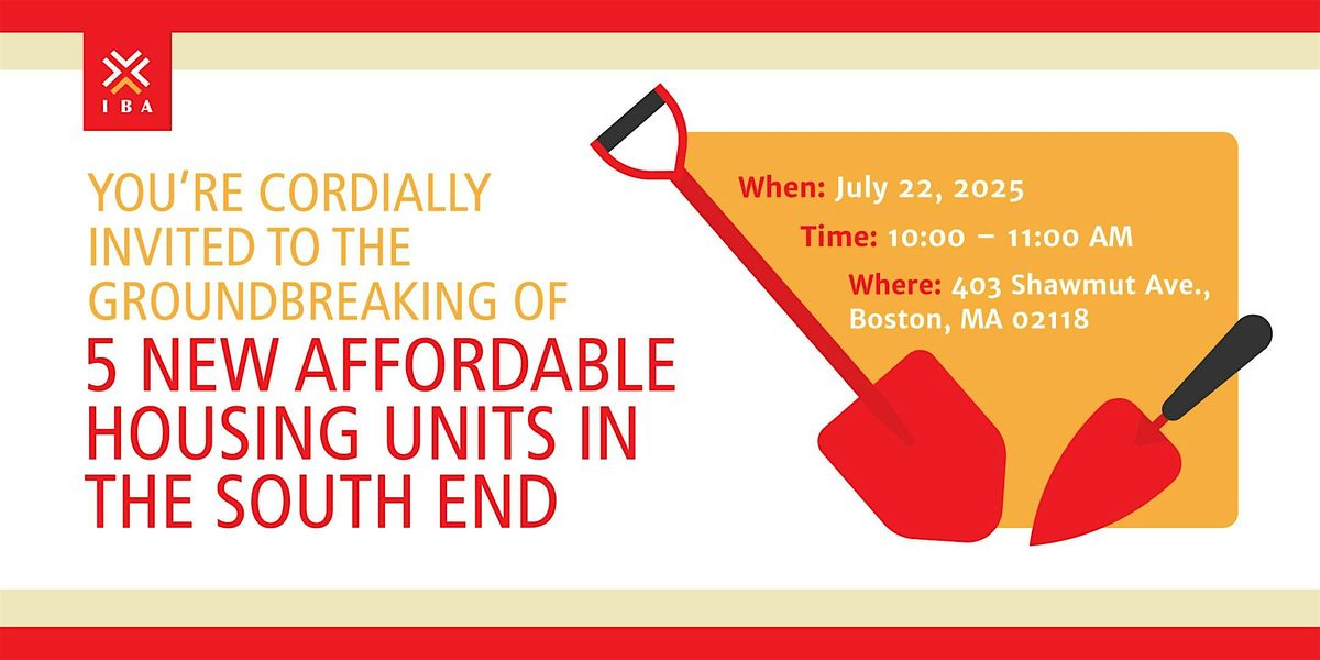 Groundbreaking: 5 New Affordable Housing Units in the South End | Event in Boston | AllEvents