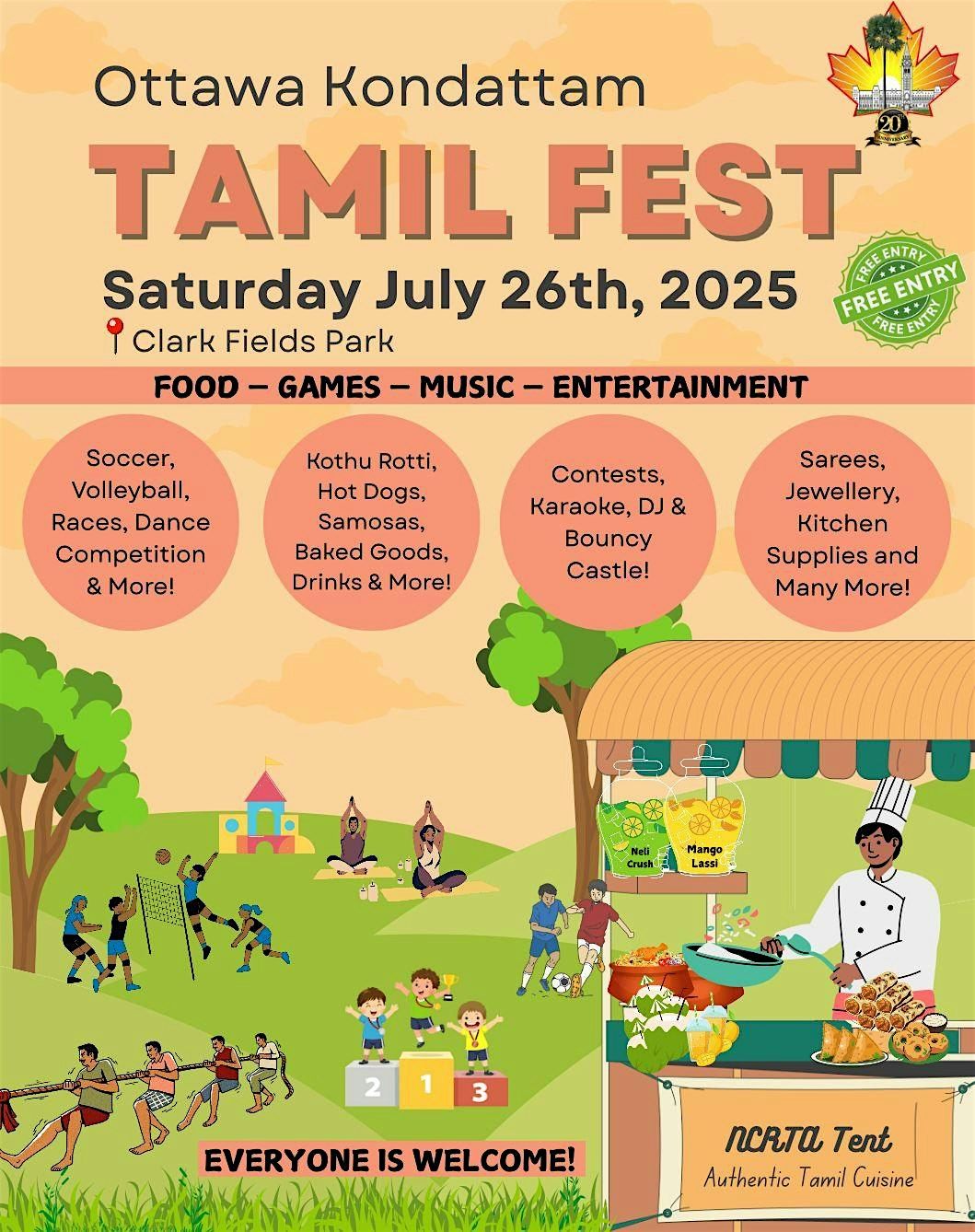 Tamil Fest - Ottawa's Biggest Tamil Fest - Kondattam 2025, 26 July | Event in Ottawa | AllEvents