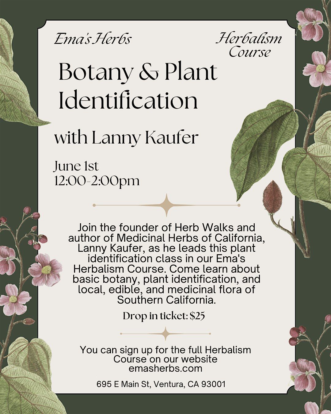 Botany & Plant Identification with Lanny Kaufer, 1 June | Event in Ventura | AllEvents