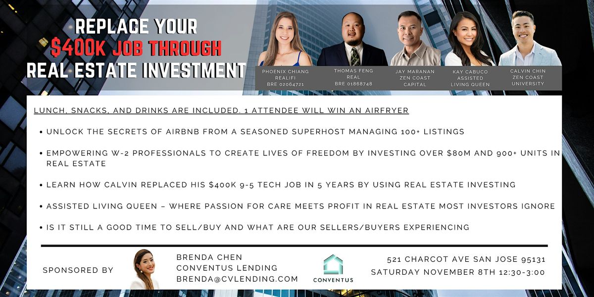 Replace Your Tech Job Through Real Estate Investing, 8 November | Event in San Jose | AllEvents