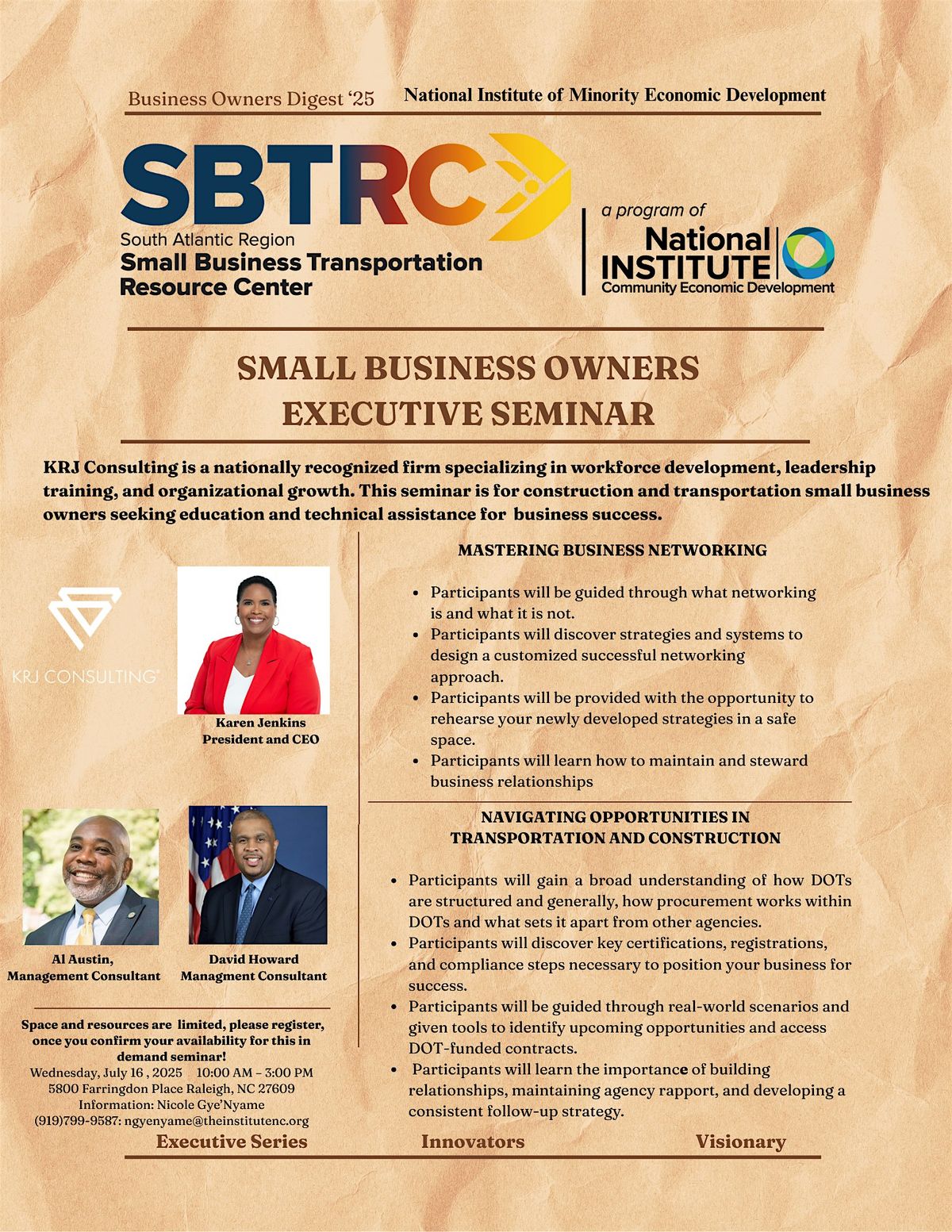 SBTRC Small Business Owners Executive Seminar- CHARLOTTE EDITION | Event in Charlotte | AllEvents