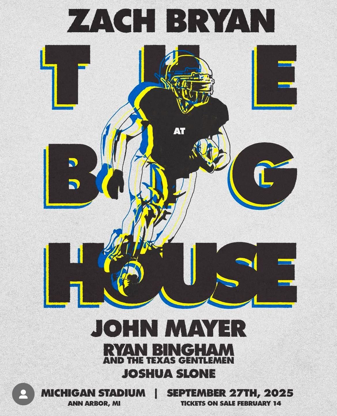 Zach Bryan with John Mayer and Ryan Bingham at Michigan Stadium, 27 September | Event in Ann Arbor | AllEvents