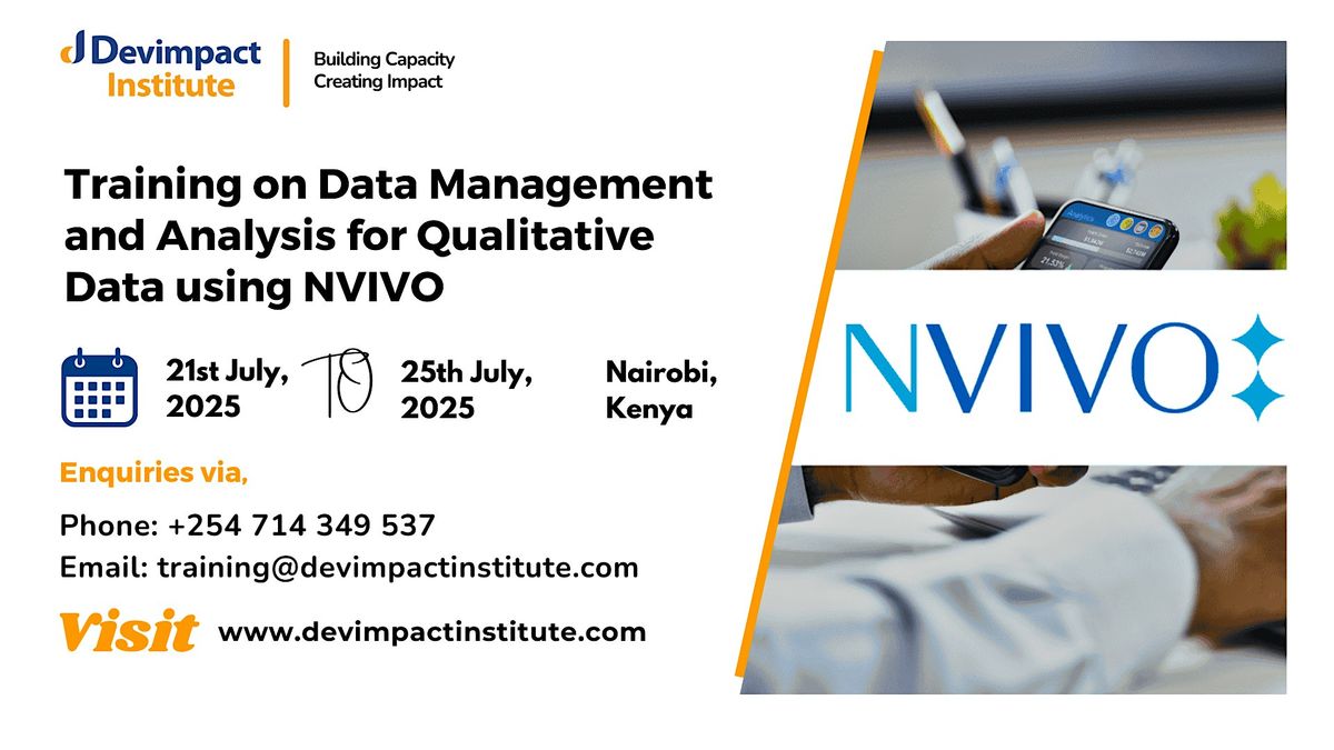 Training on Data Management and Analysis for Qualitative Data using NVIVO, 21 July | Event in Nairobi | AllEvents