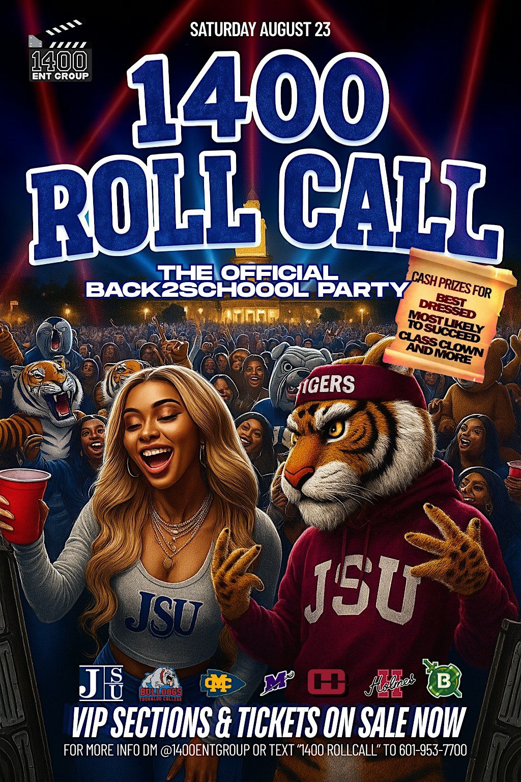 1400 ROLL CALL OFFICIAL BACK2SCHOOL PARTY, 23 August | Event in Jackson | AllEvents