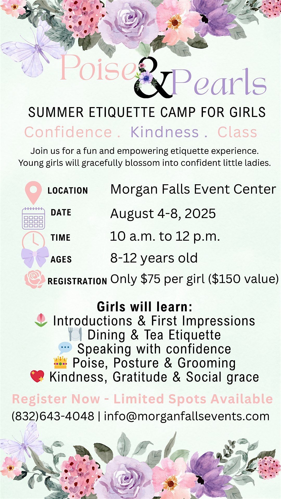 Girls Etiquette Camp, 4 August | Event in Alvin | AllEvents