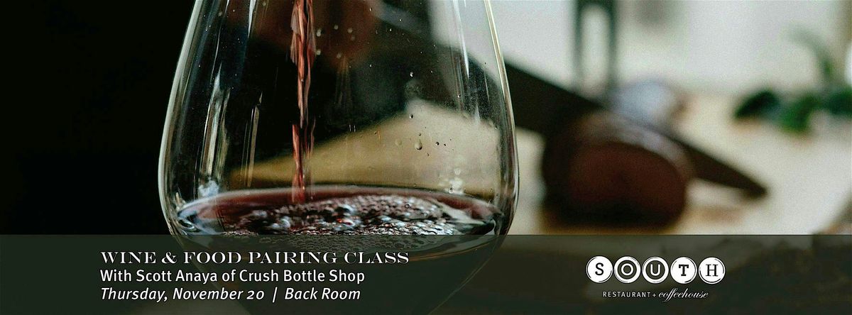 Crush Bottle Shop Wine + Food Pairing Class, 20 November | Event in Anchorage | AllEvents
