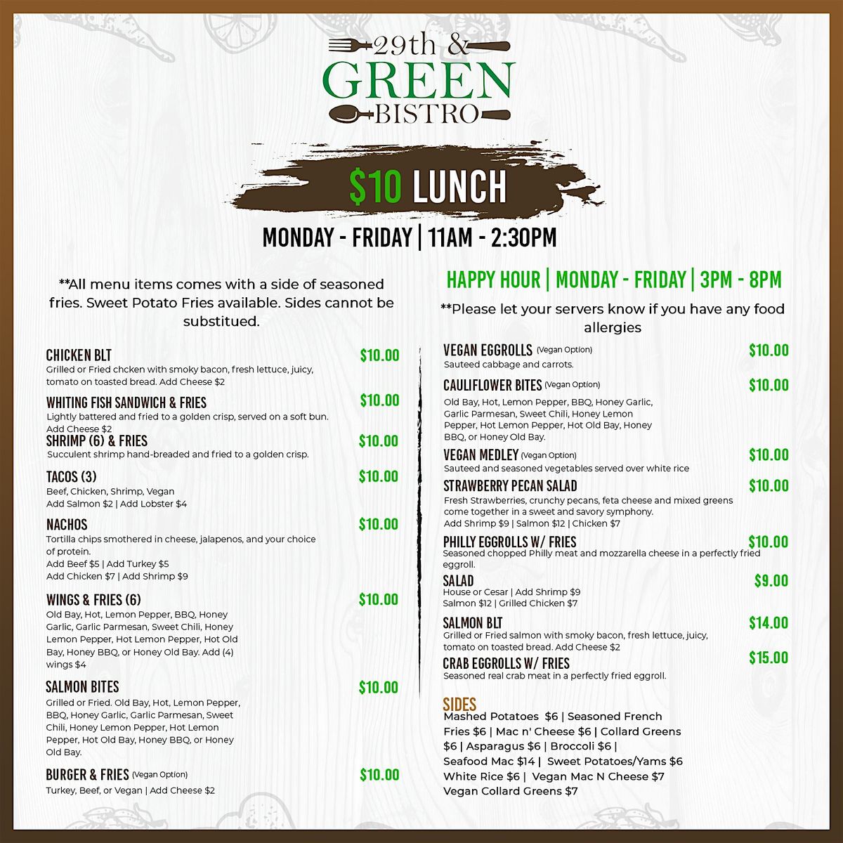 $10 Lunch Menu | Event in Hampton | AllEvents