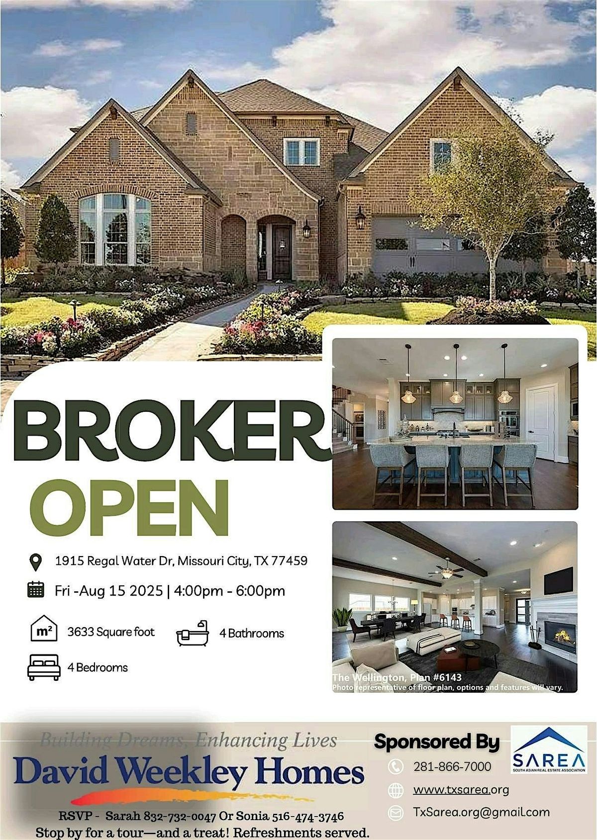 Broker Open- Stop by for a tour and a treat. Refreshmments Served., 15 August | Event in Missouri City | AllEvents