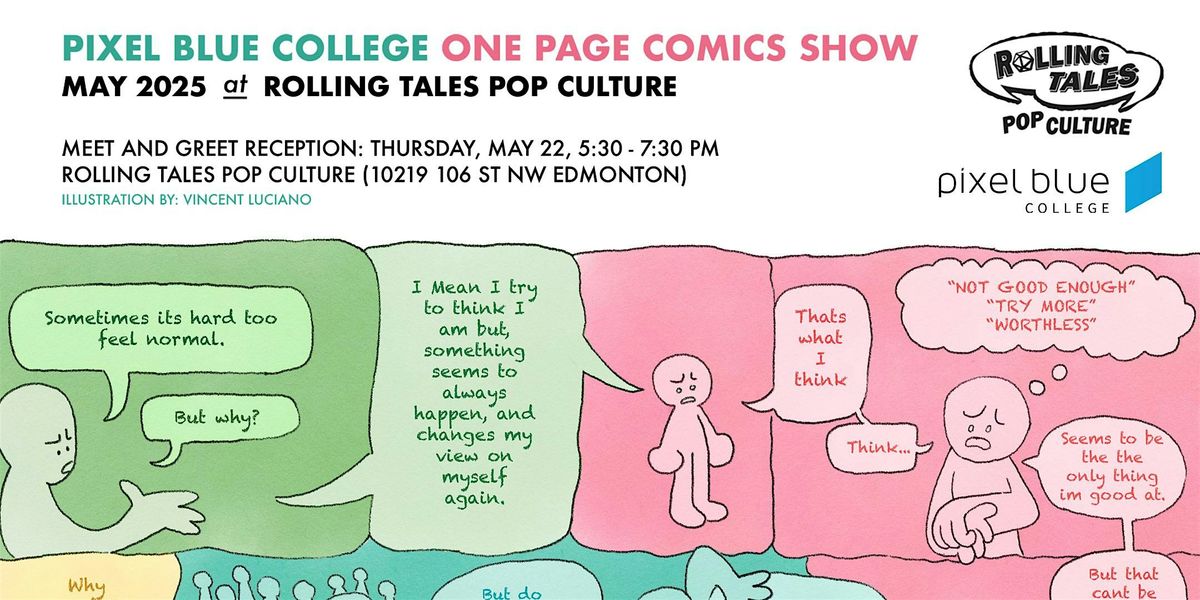 Pixel Blue College One Page Comics Show at Rolling Tales, 22 May | Event in Edmonton | AllEvents