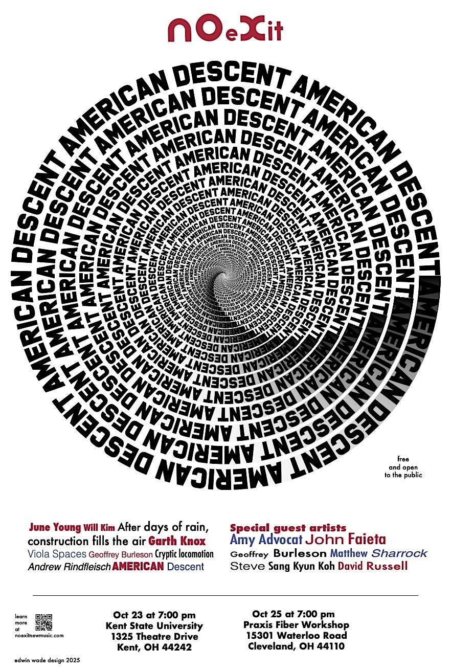 No Exit in Concert: AMERICAN DESCENT - a FREE new classical music event, 25 October | Event in Cleveland | AllEvents
