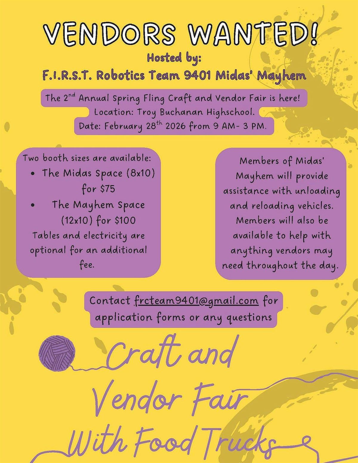 Craft and Vendor fair with Food Trucks