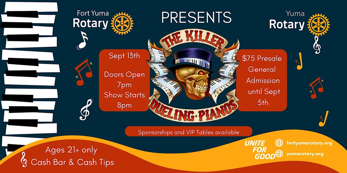 Killer Dueling Pianos Fundraiser, 13 September | Event in Yuma | AllEvents