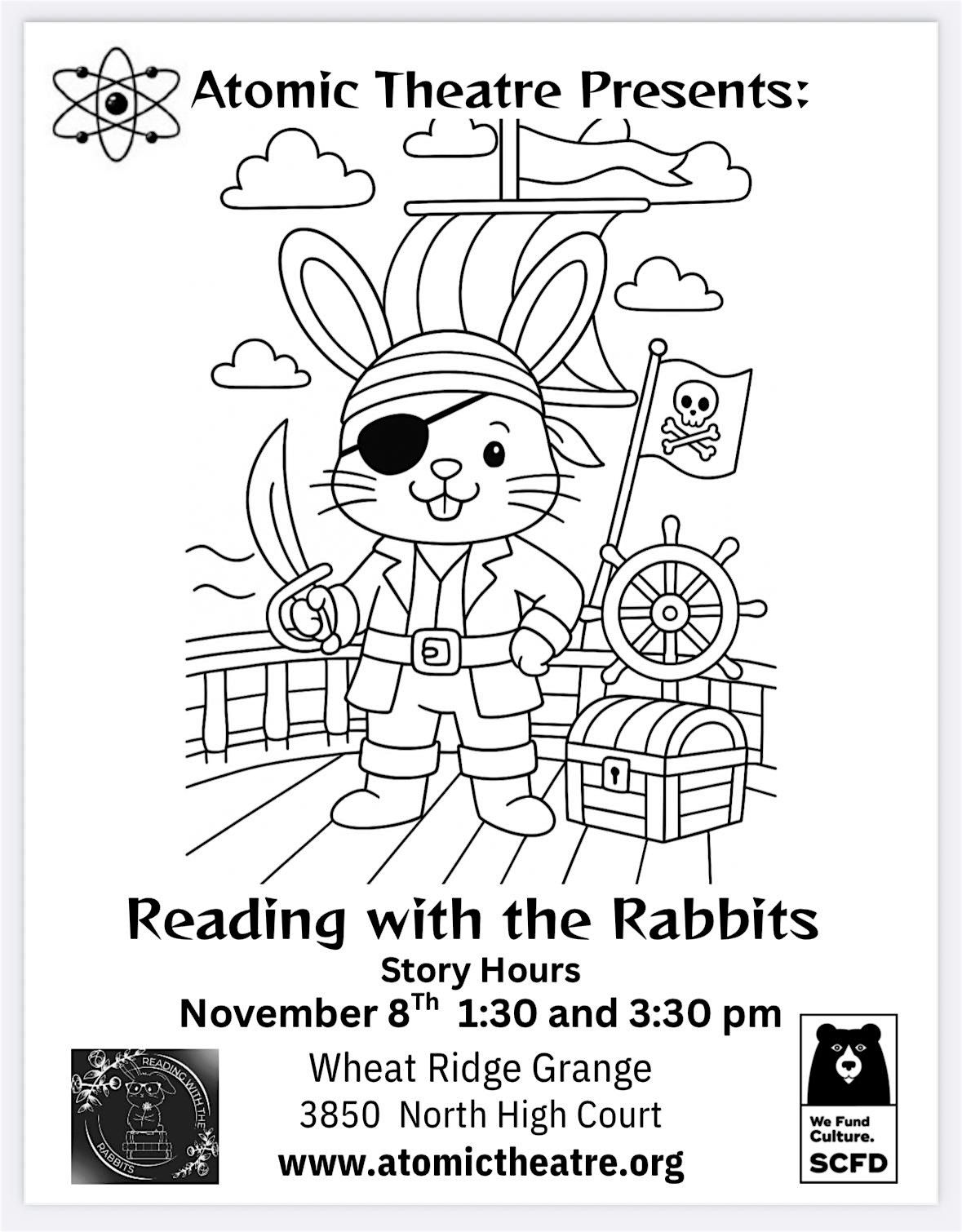 Pirate themed Reading with the Rabbits  story hours, 8 November | Event in Wheat Ridge | AllEvents