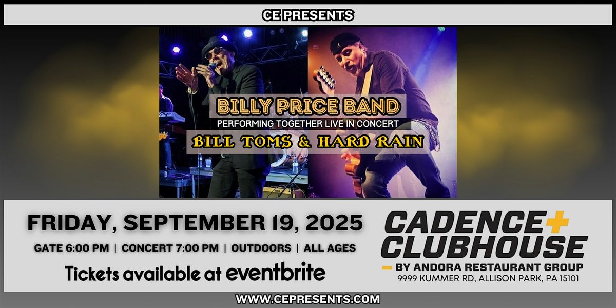 Billy Price Band & Bill Toms & Hard Rain, 19 September | Event in Allison Park | AllEvents