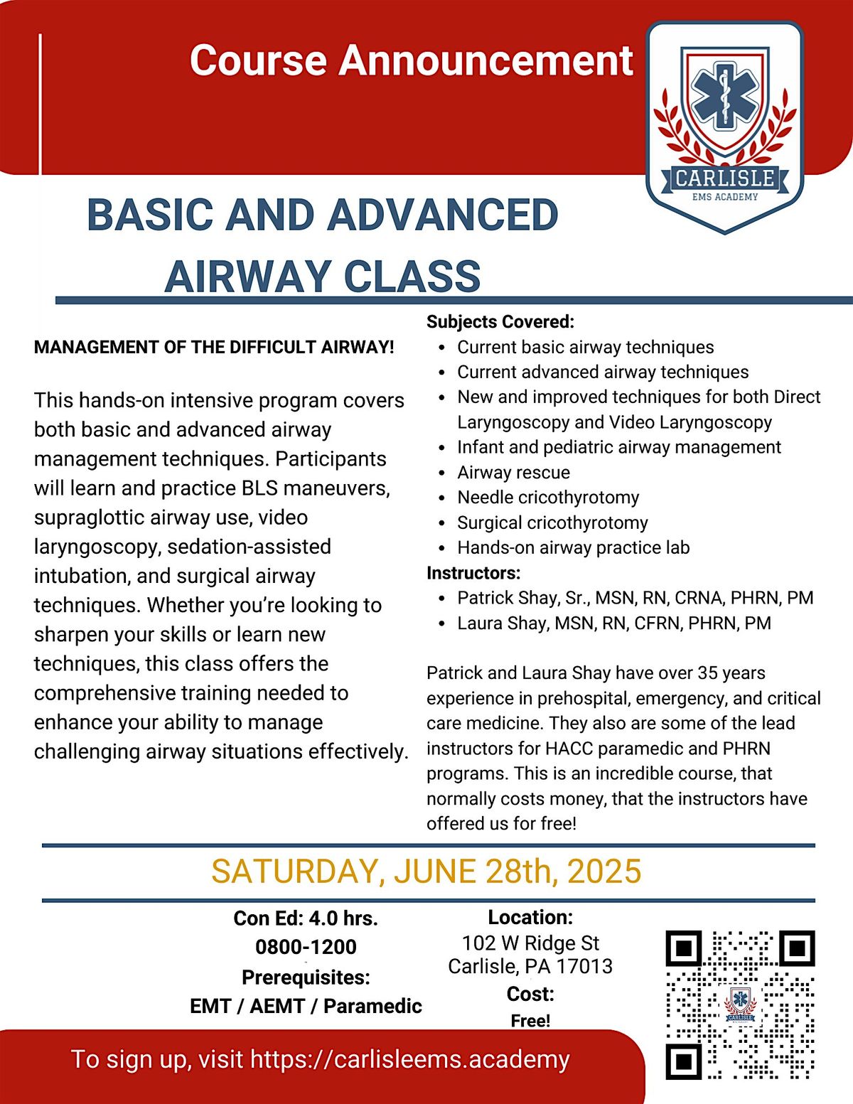 Basic & Advanced Airway, 28 June | Event in Carlisle | AllEvents