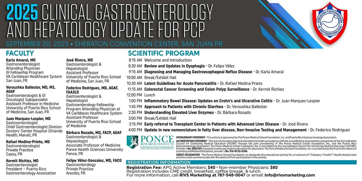 Clinical Gastroenterology and Hepatology Update for PCP, 20 September | Event in San Juan | AllEvents
