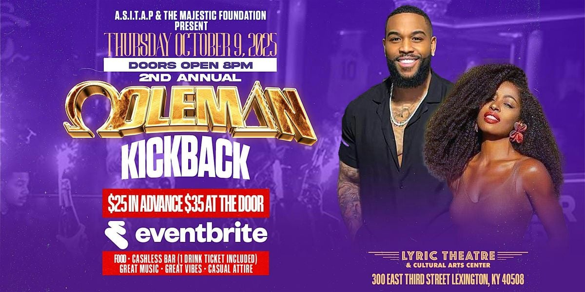 Coleman Kickback, 9 October | Event in Lexington | AllEvents