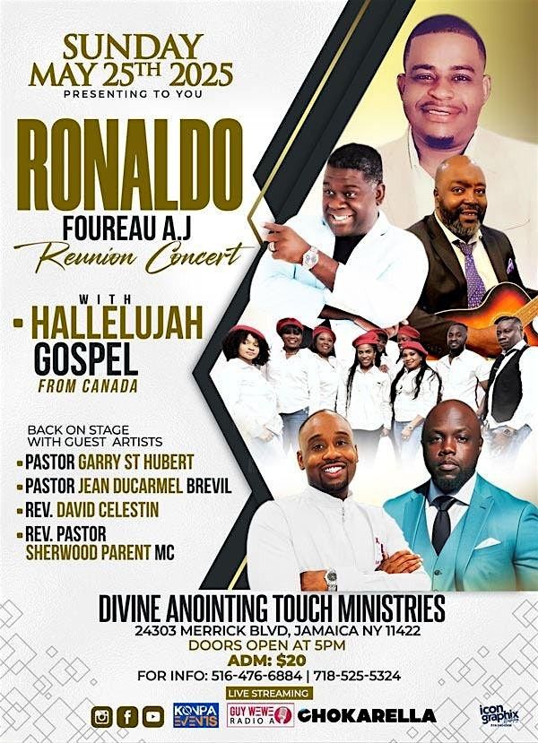 Ronaldo Foureau Reunion Concert, 25 May | Event in Queens | AllEvents