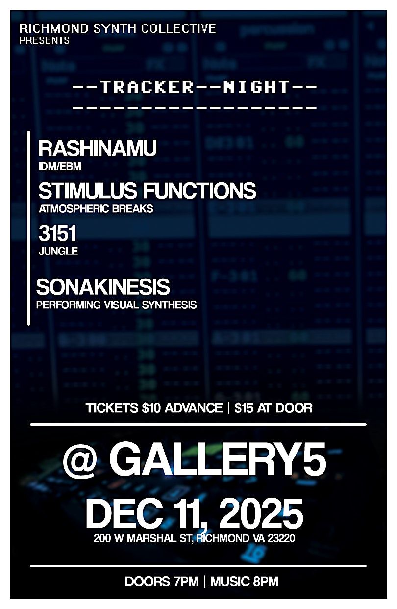 Richmond Synth Collective Presents: Tracker Night, 11 December | Event in Richmond | AllEvents