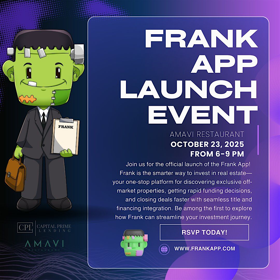 FRANK APP LAUNCH EVENT, 23 October | Event in Miami | AllEvents