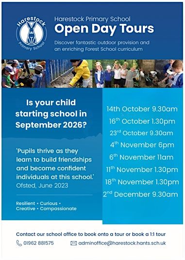 Open Days for Children Starting Year R in September 2026, 14 October | Event in Winchester | AllEvents