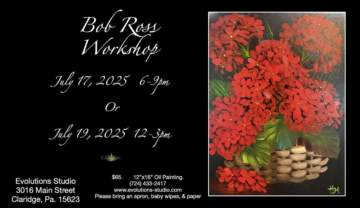 Basket of Geranium - July 19, 2025 - Bob Ross Workshop, 19 July | Event in Claridge | AllEvents