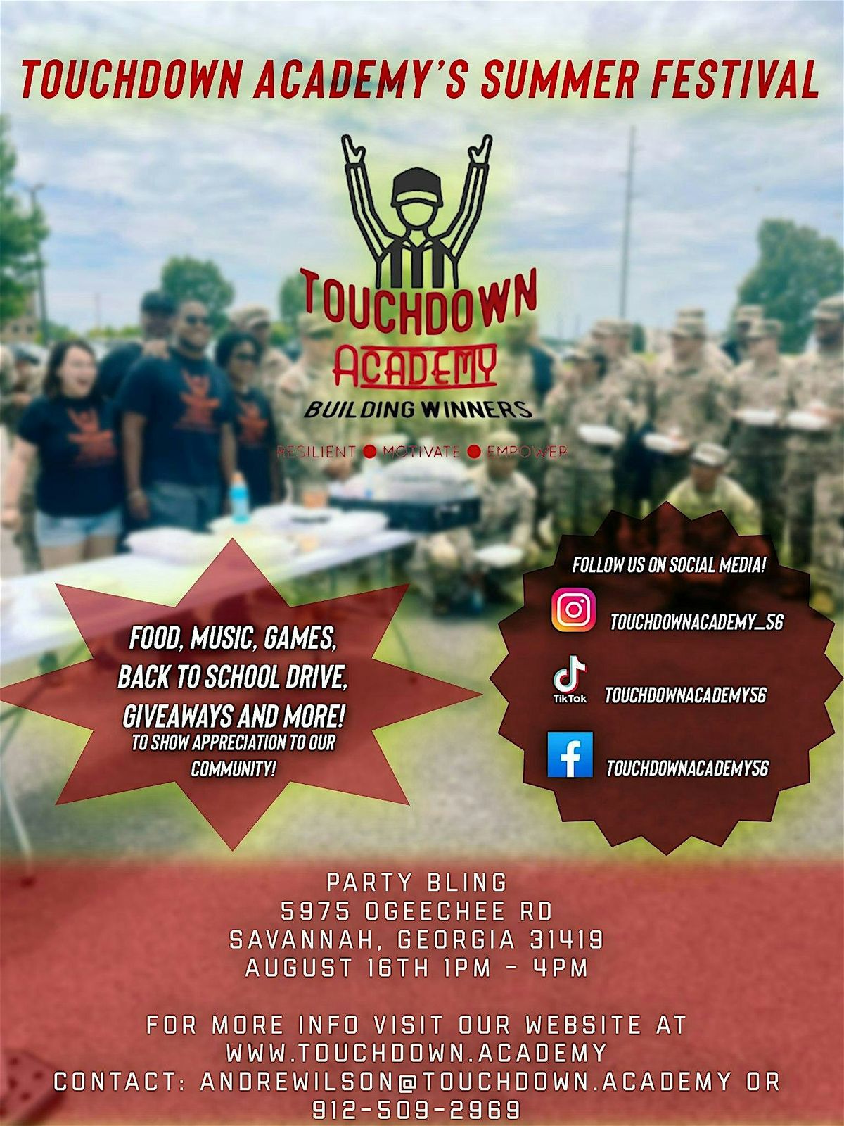 Touchdown Academy Summer Festival, 16 August | Event in Savannah | AllEvents