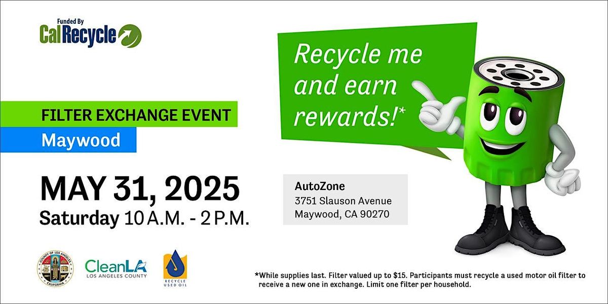 Maywood Filter Exchange Event, 31 May | Event in Maywood | AllEvents