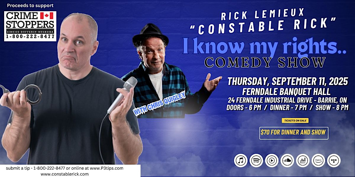 I Know my Rights... Comedy show, 11 September | Event in Barrie | AllEvents