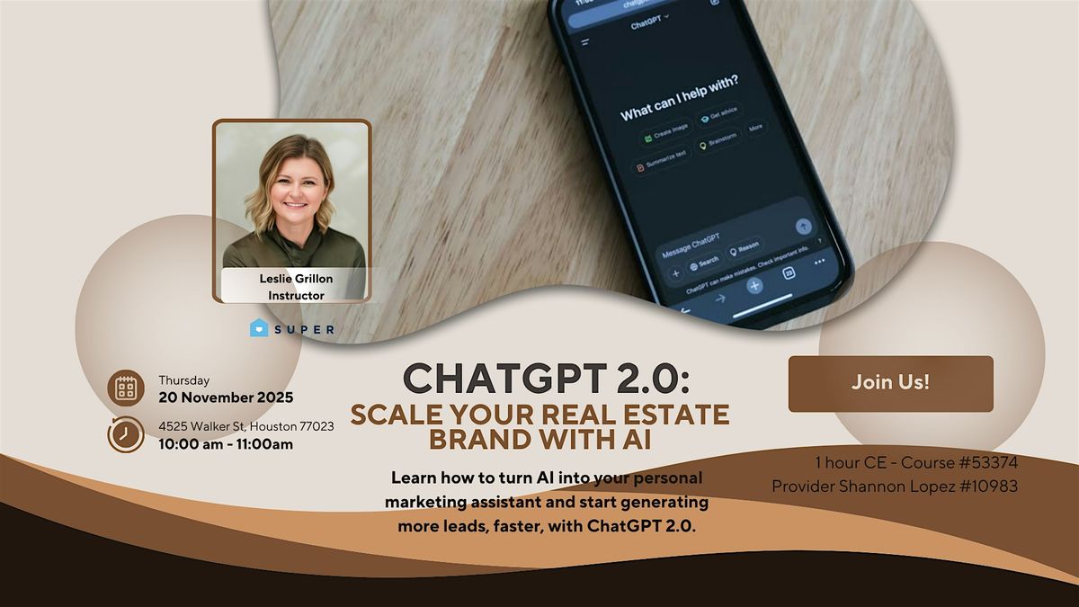 ChatGPT 2.0: Scale Your Real Estate Brand with AI | Event in Houston | AllEvents