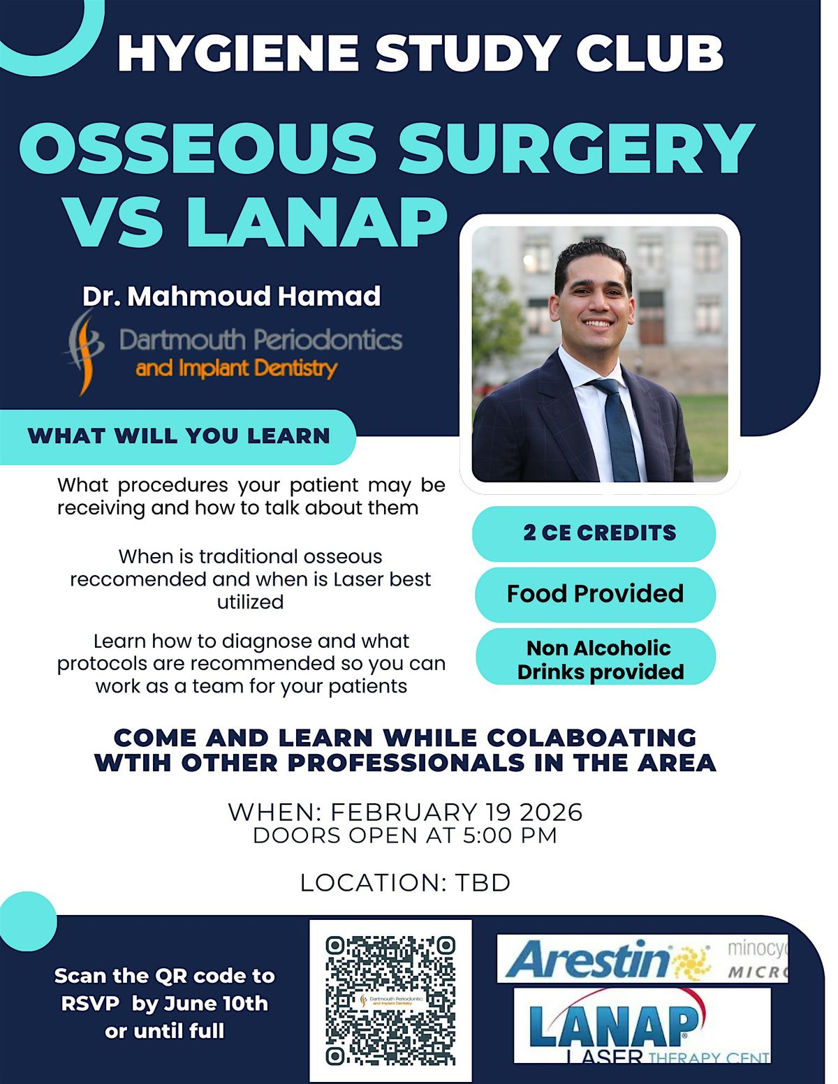 HYGIENE STUDY CLUB: OSSEOUS VS LANAP, 19 February | Event in Dartmouth | AllEvents