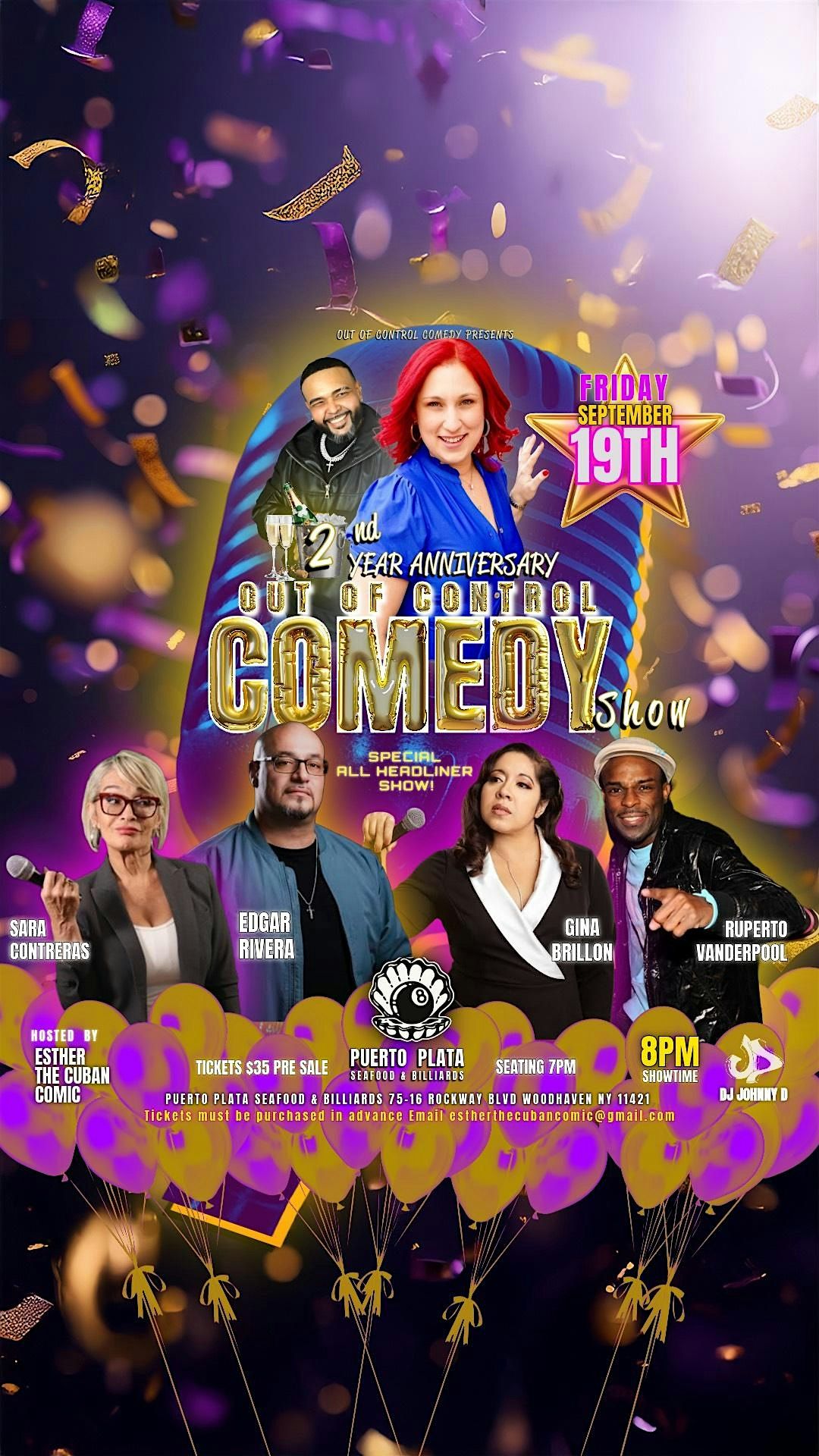 2nd Year Anniversary Out of Control Comedy show, 19 September | Event in Queens | AllEvents
