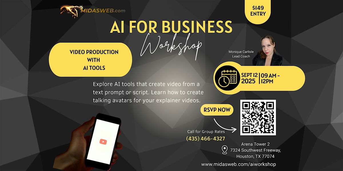 Video Production with AI Tools, 12 September | Event in Houston | AllEvents