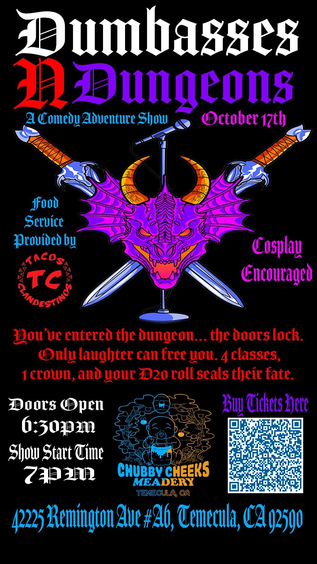 Dumbasses N Dungeons: A Comedy Adventure Show, 17 October | Event in Temecula | AllEvents