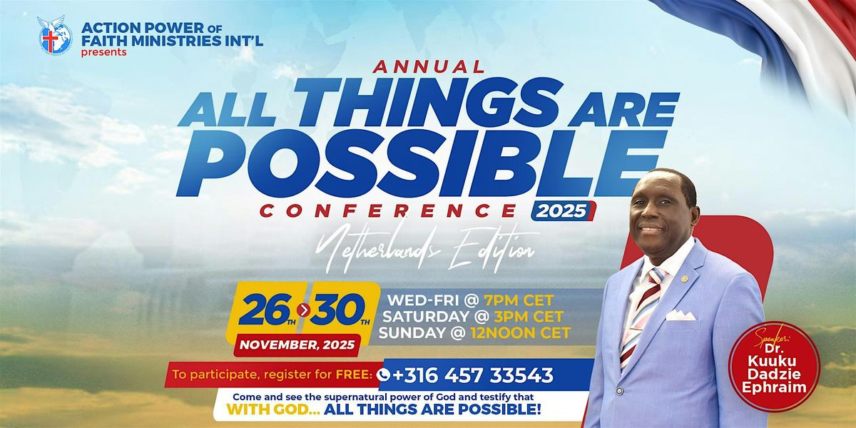 ALL THINGS ARE POSSIBLE CONFERENCE 2025, 26 November | Event in Amsterdam | AllEvents