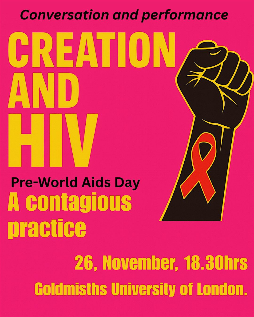 Creation and HIV: a contagious practice, 26 November | Event in London | AllEvents