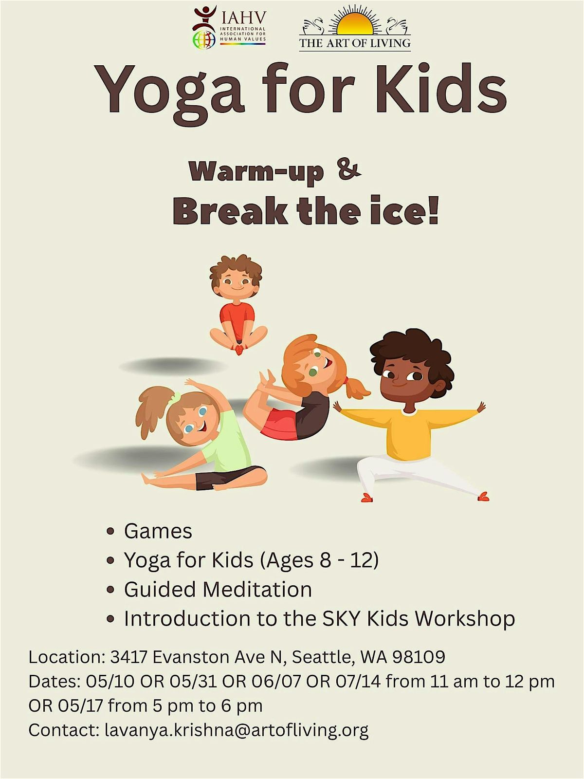 Yoga for Kids, 10 May | Event in Seattle | AllEvents