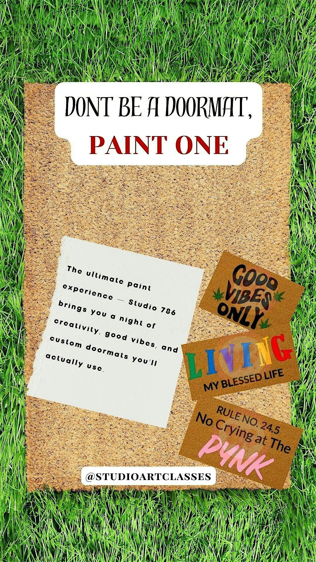 Don't be a DOORMAT , Paint ONE!, 10 October | Event in Houston | AllEvents
