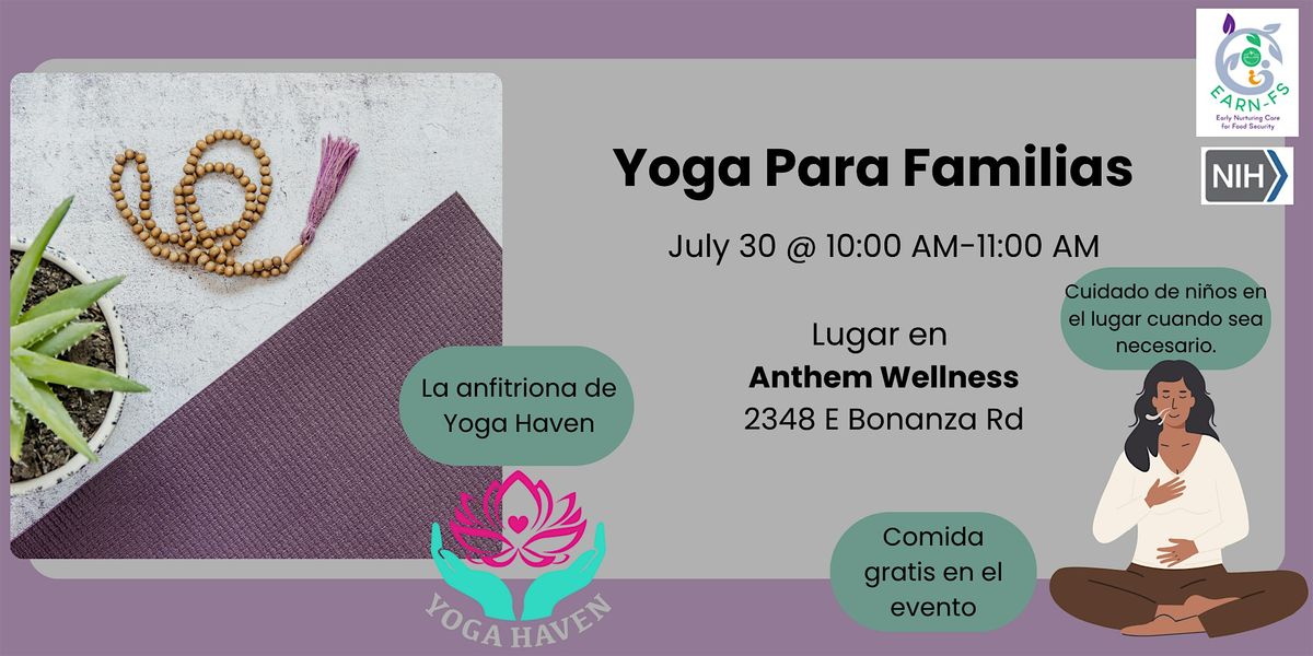 EARN-FS Community Workshop Series: Yoga para familias, 30 July | Event in Las Vegas | AllEvents