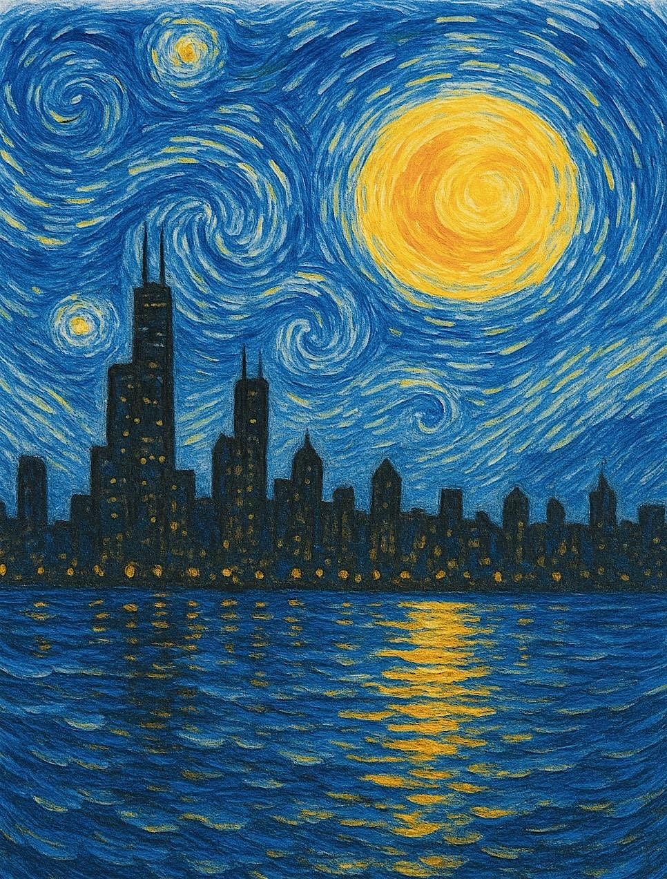 Van Gogh Chicago Skyline paint n sip, 19 October | Event in Chicago | AllEvents