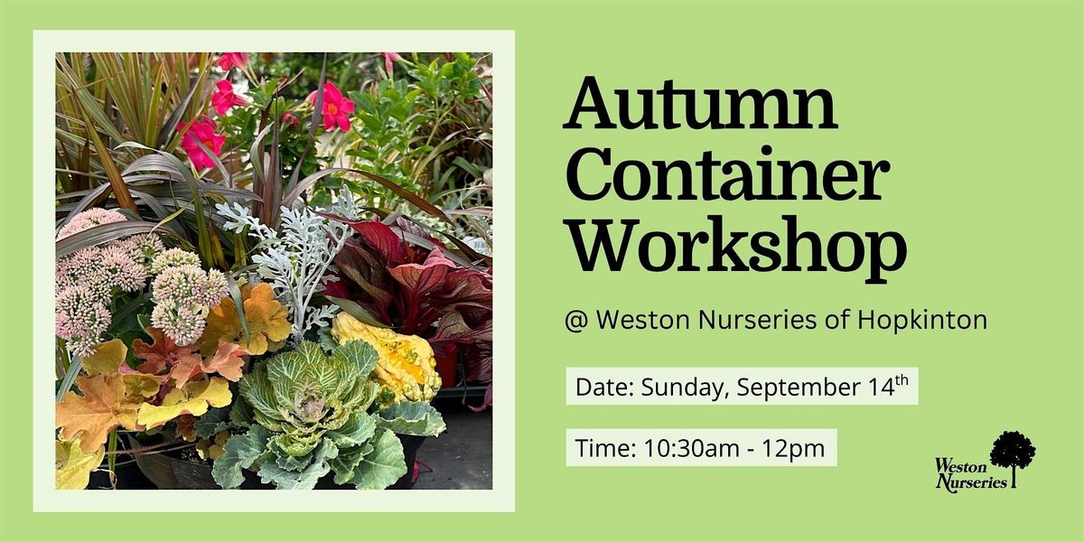 Autumn Container Workshop, 14 September | Event in Hopkinton | AllEvents