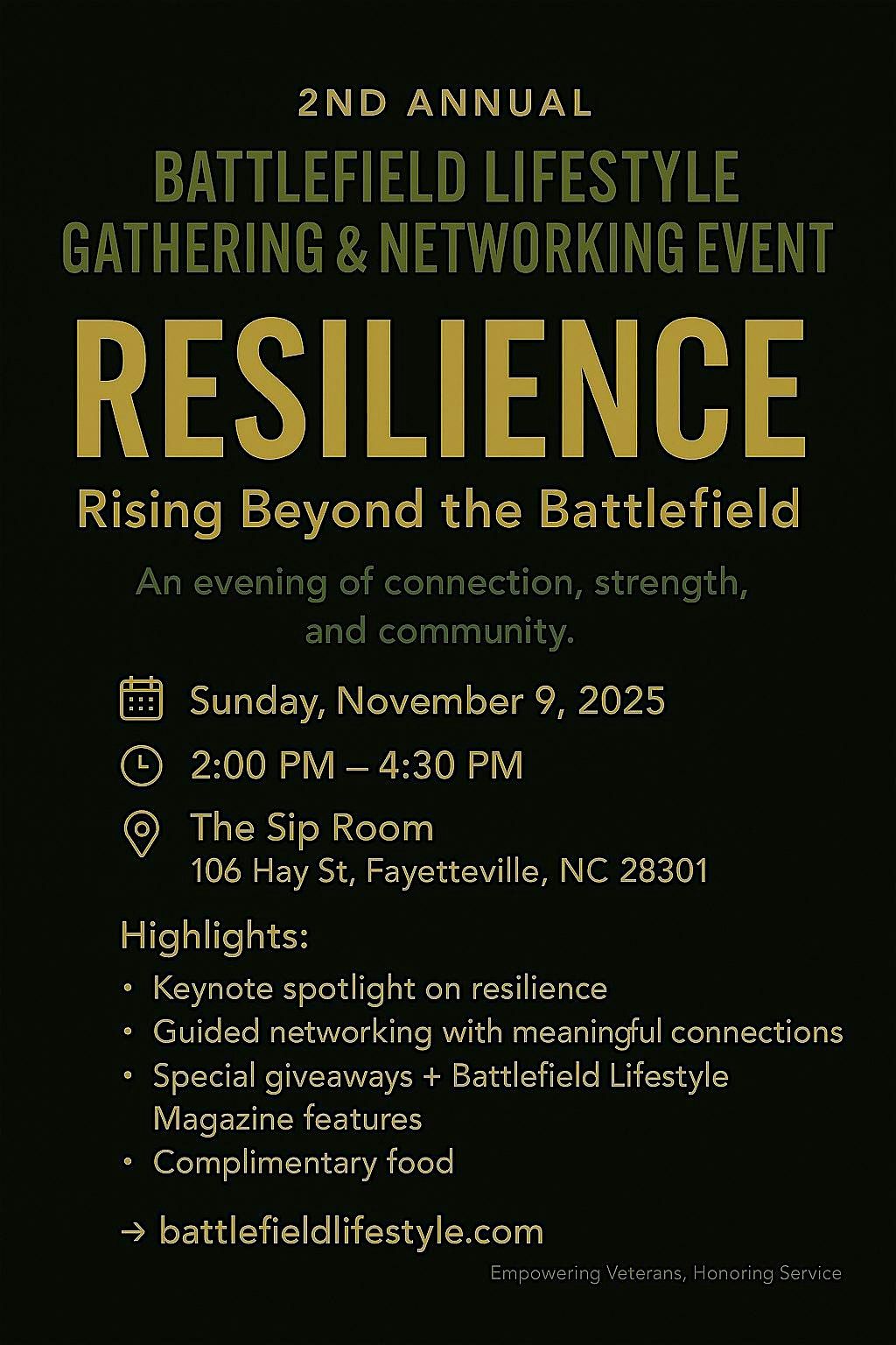 2nd Annual Battlefield Lifestyle Gathering & Networking Event, 9 November | Event in Fayetteville | AllEvents